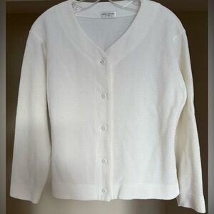 Jones New York Cream Button-Up Cardigan
